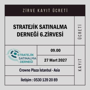 Stratejik Satınalma Derneği 6. Zirvesi Kayıt - Bağış Ödemesi